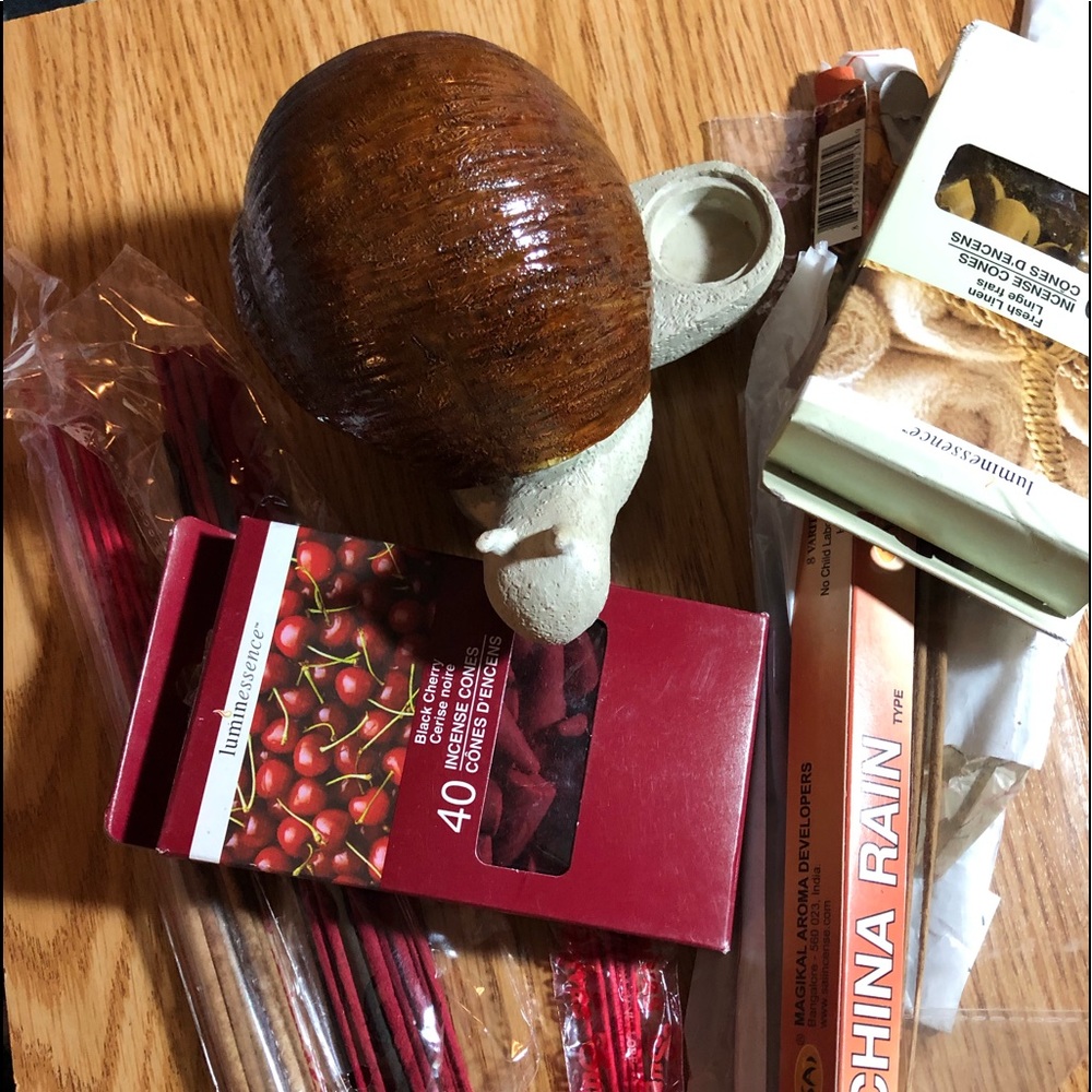 SNAIL INCENSE BURNER WITH LOTS OF INCENSE - Picture 1 of 7